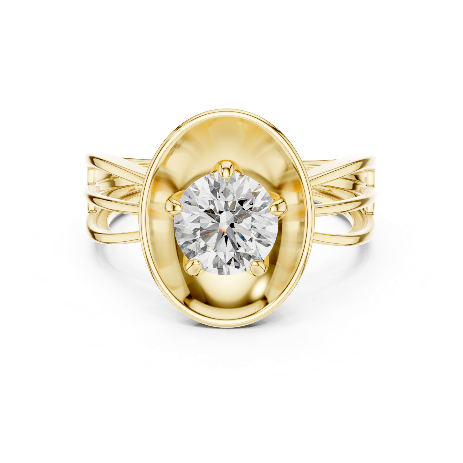 Gold Ring LR-0096, Yellow Gold, view 4
