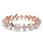 14K Solid Gold Lab Diamond Bracelet, Rose Gold, view 1