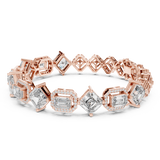 14K Solid Gold Lab Diamond Bracelet, Rose Gold, view 1