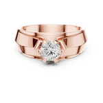14K Solid Gold Lab Diamond Solitaire Ring, Rose Gold, view 4