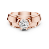 14K Solid Gold Lab Diamond Solitaire Ring, Rose Gold, view 4
