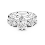 Gold Ring DDLR-299, Pear center stone, White Gold, view 4