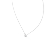 14K Solid Gold Lab Diamond Solitaire Pendant Necklace, White Gold, view 2
