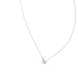 14K Solid Gold Lab Diamond Solitaire Pendant Necklace, White Gold, view 2