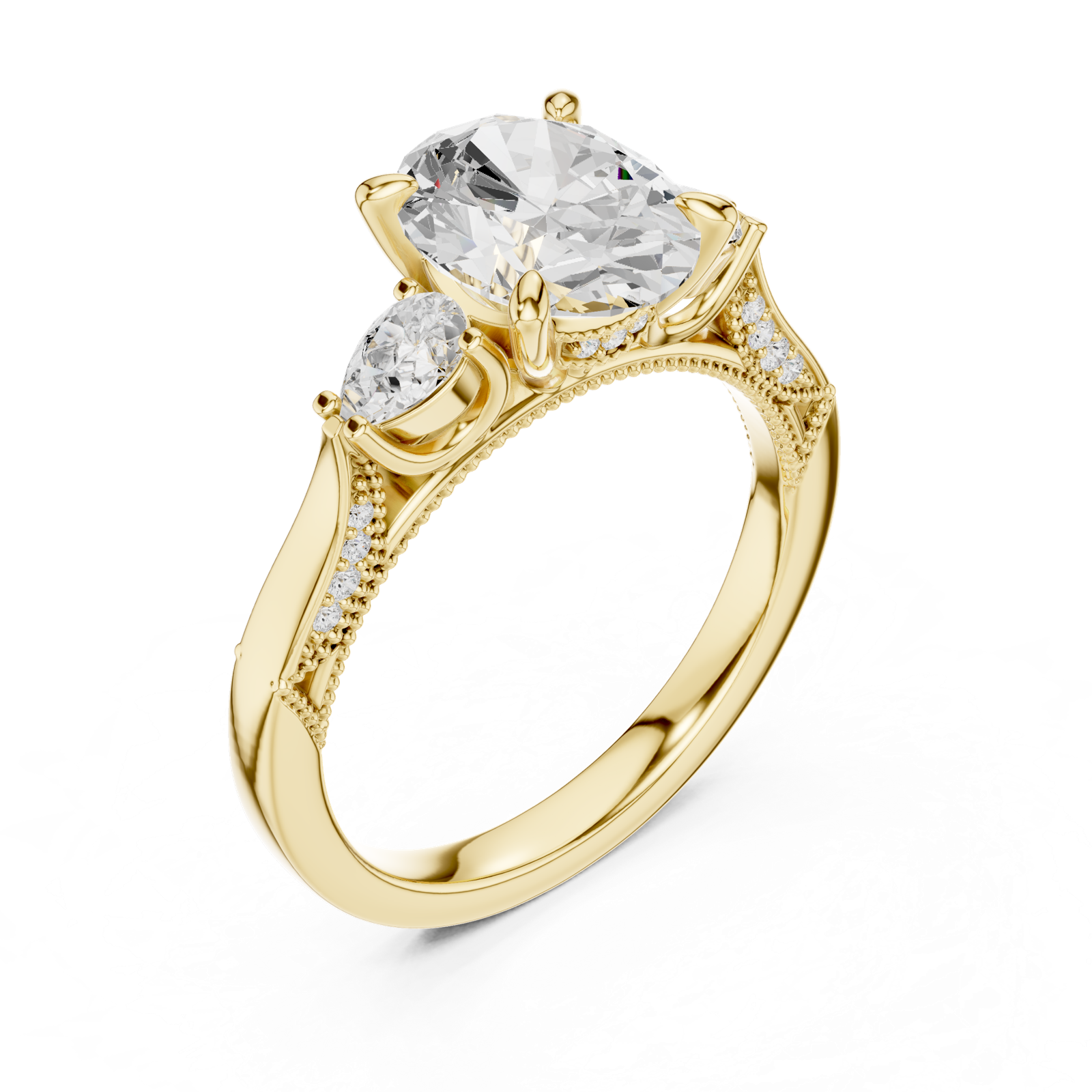 Gold Ring DDLR-1042, Yellow Gold, view 2