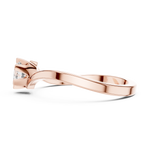 14K Solid Gold Lab Diamond Crossover Ring, Rose Gold, view 3