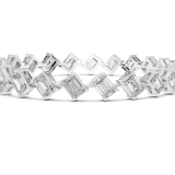 14K Solid Gold Lab Diamond Bracelet, White Gold, view 3