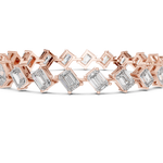 14K Solid Gold Lab Diamond Bracelet, Rose Gold, view 3