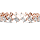 14K Solid Gold Lab Diamond Bracelet, Rose Gold, view 3