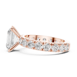Gold Jewelry L35-63, Radiant center stone, Rose Gold, view 3