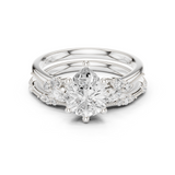 Gold Ring DDLR-299, Pear center stone, White Gold