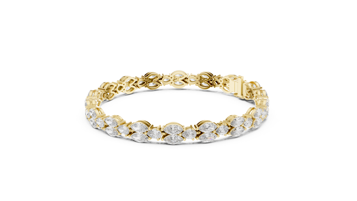 14K Solid Gold Lab Diamond Bracelet, Yellow Gold, view 1