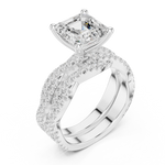 Gold Ring, Asscher center stone, White Gold, view 2