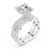 Gold Ring, Asscher center stone, White Gold, view 2