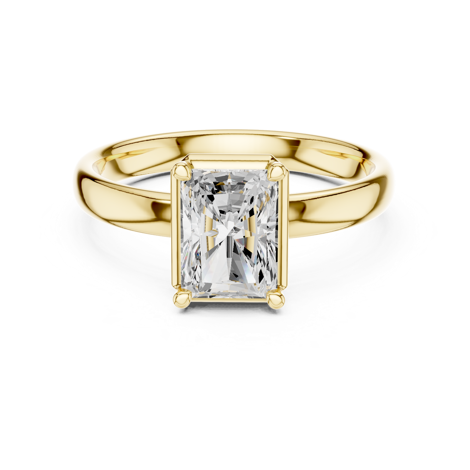 Gold Jewelry L36-10, Radiant center stone, Yellow Gold, view 4