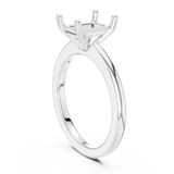 Gold Ring DDLR-032, Radiant center stone, White Gold, view 1