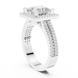 Gold Ring DDLR-341, Princess center stone, White Gold, view 1