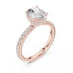 Gold Ring DDLR-165, Oval center stone, Rose Gold, view 2