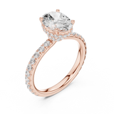 Gold Ring DDLR-165, Oval center stone, Rose Gold, view 2