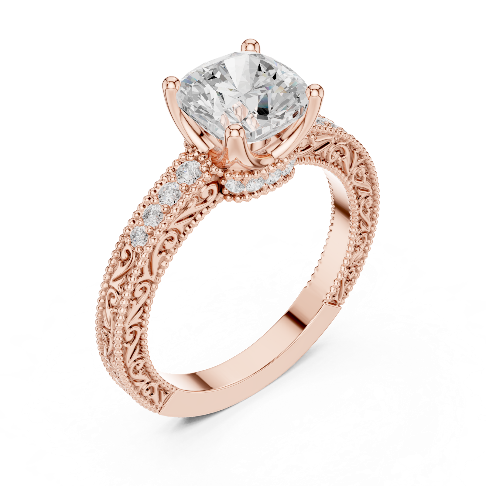 Gold Ring DDLR-977, Rose Gold, view 2
