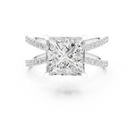Gold Jewelry L36-25, Princess center stone, White Gold, view 4
