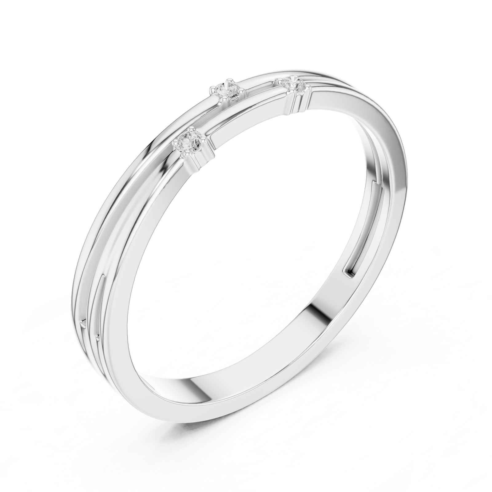 Gold Ring DDLR-709, White Gold, view 2