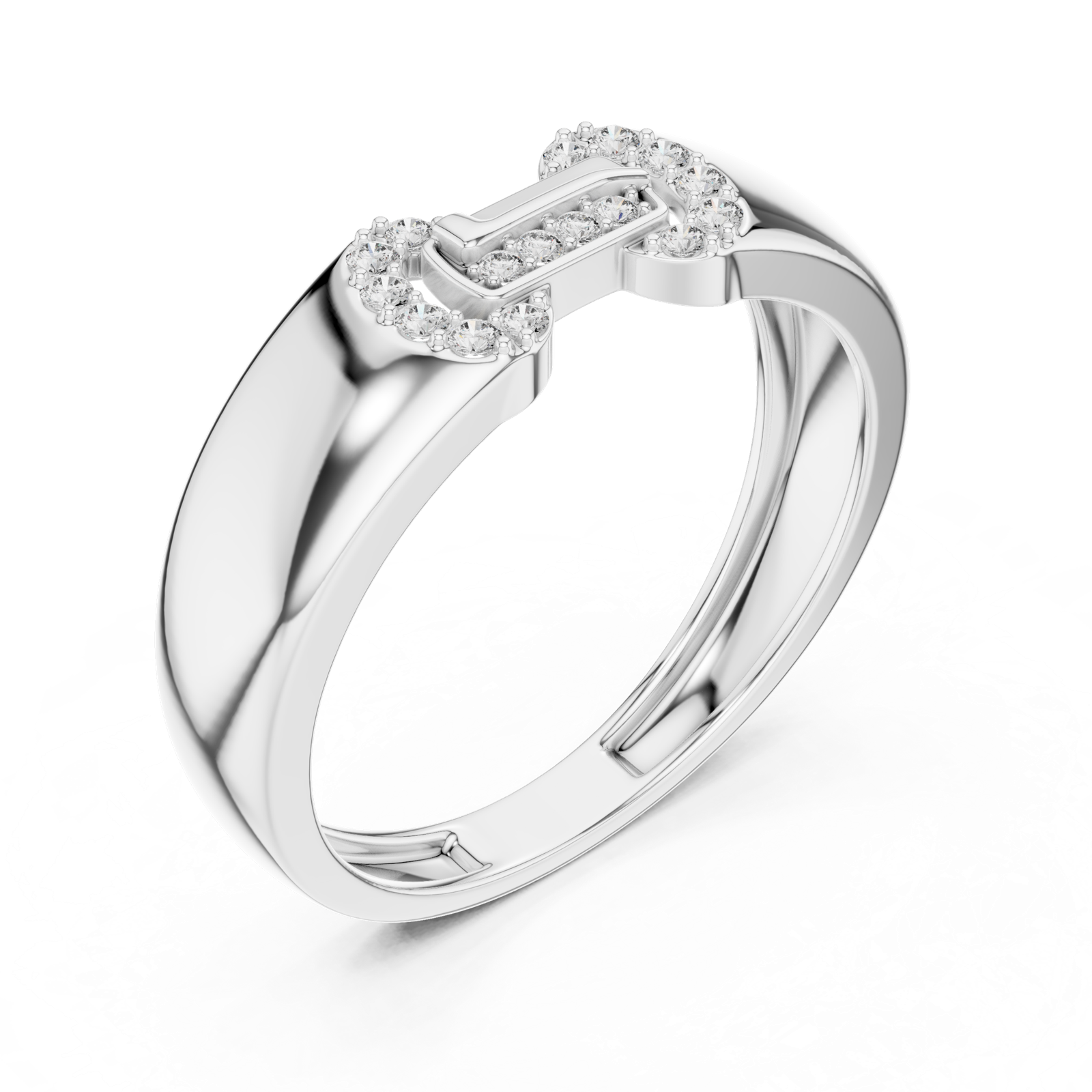 Gold Ring LR-01 (33), White Gold, view 2