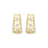 14K Solid Gold Lab Diamond Cluster Earrings, Yellow Gold