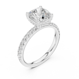 Gold Ring, Cushion center stone, White Gold, view 2