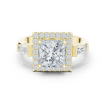 Gold Ring DDLR-342, Princess center stone, Yellow Gold