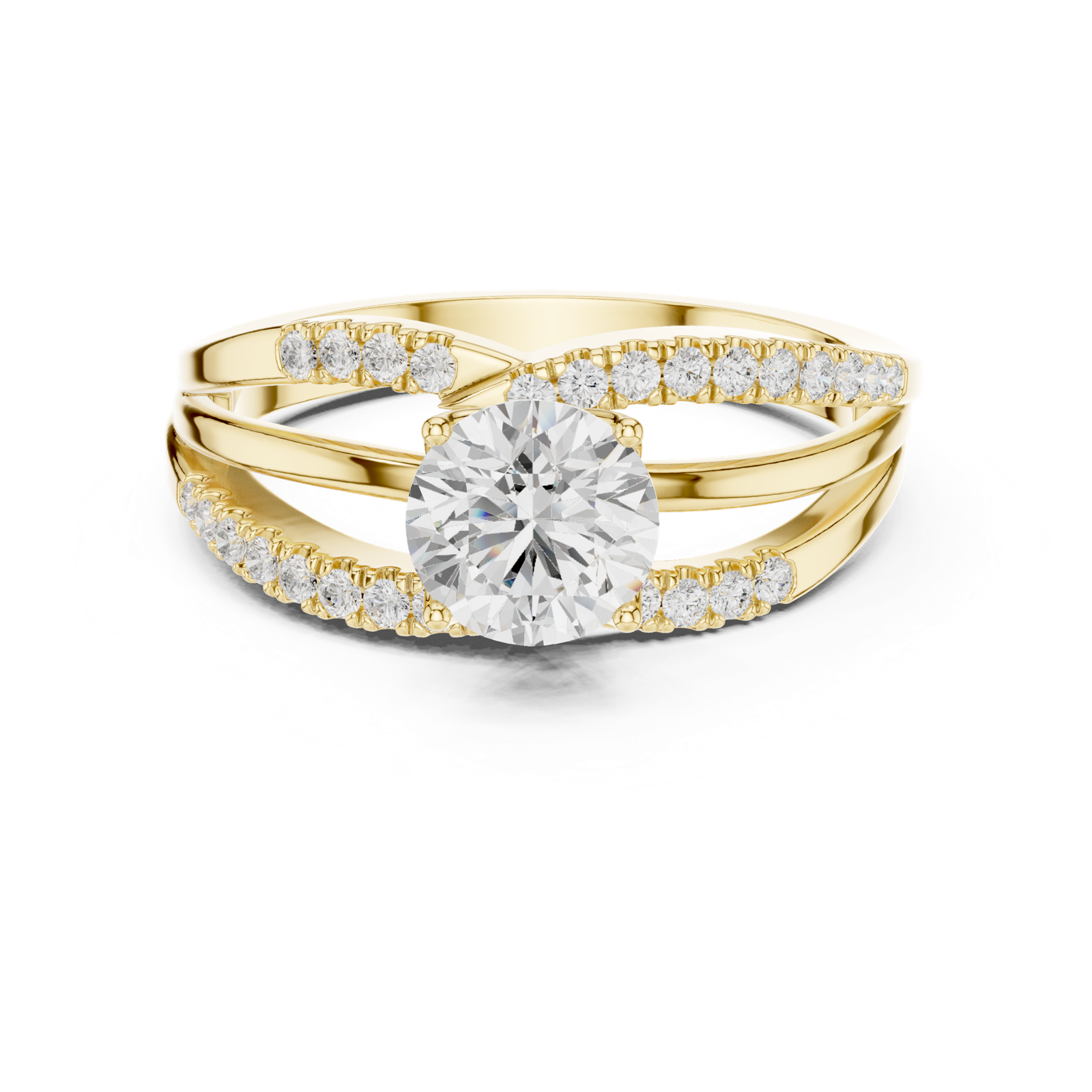 Gold Ring DDLR-356, Yellow Gold, view 4