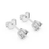 14K Solid Gold Lab Diamond Stud Earrings, White Gold, view 2