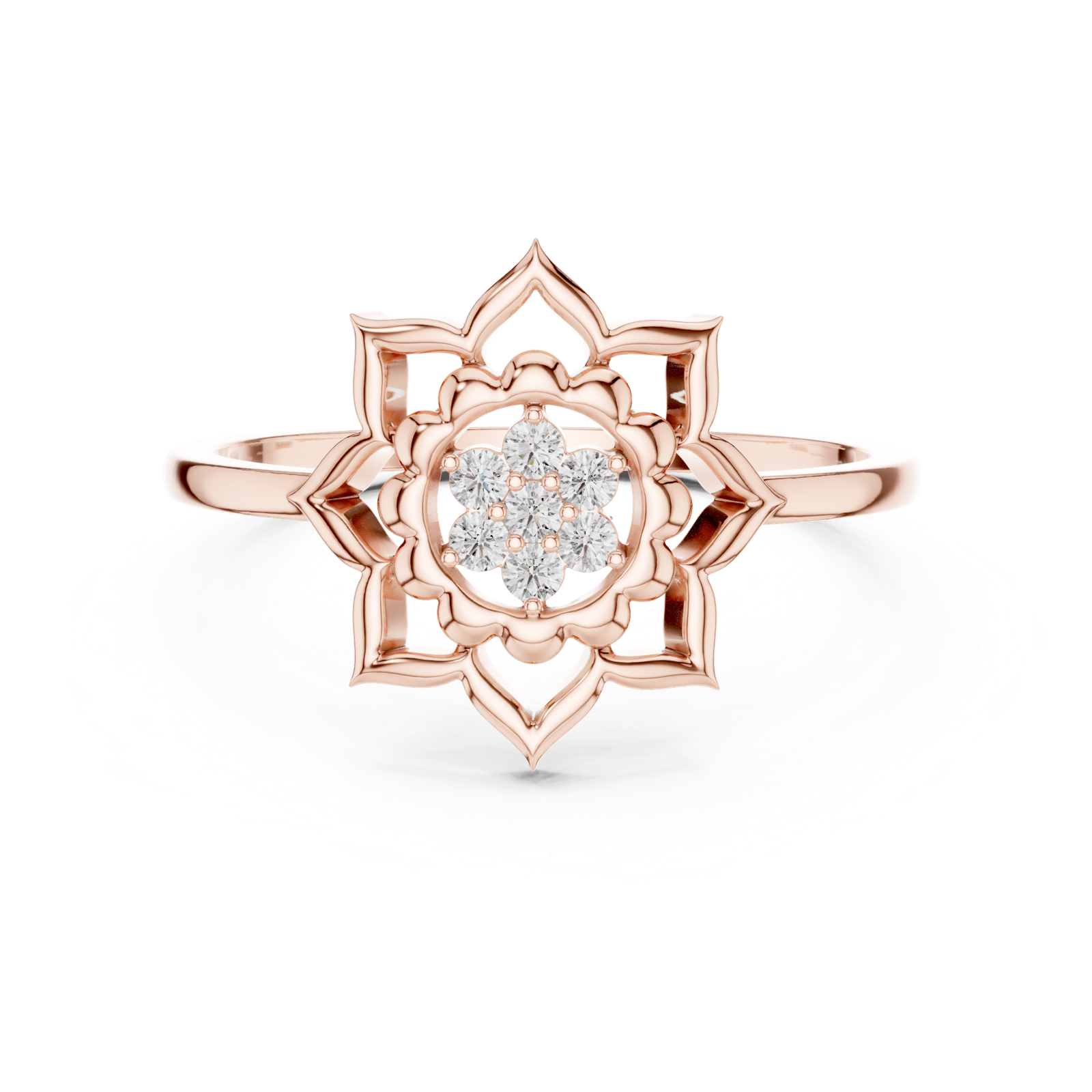 Gold Ring DR-6278, Rose Gold, view 4