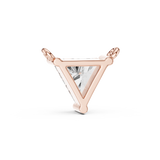 14K Solid Gold Lab Diamond Solitaire Pendant Necklace, Rose Gold