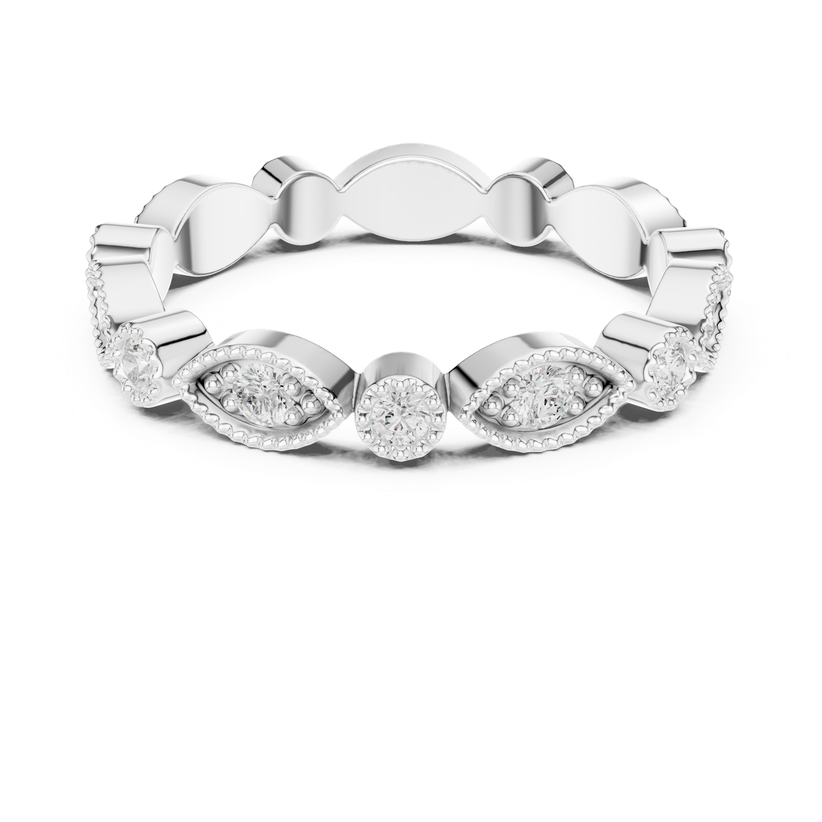 Gold Ring DDLR-372, White Gold, view 4