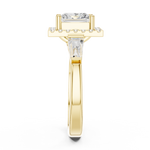 Gold Ring DDLR-342, Princess center stone, Yellow Gold, view 3