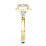 Gold Ring DDLR-342, Princess center stone, Yellow Gold, view 3