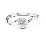 14K Solid Gold Lab Diamond Crossover Ring, White Gold