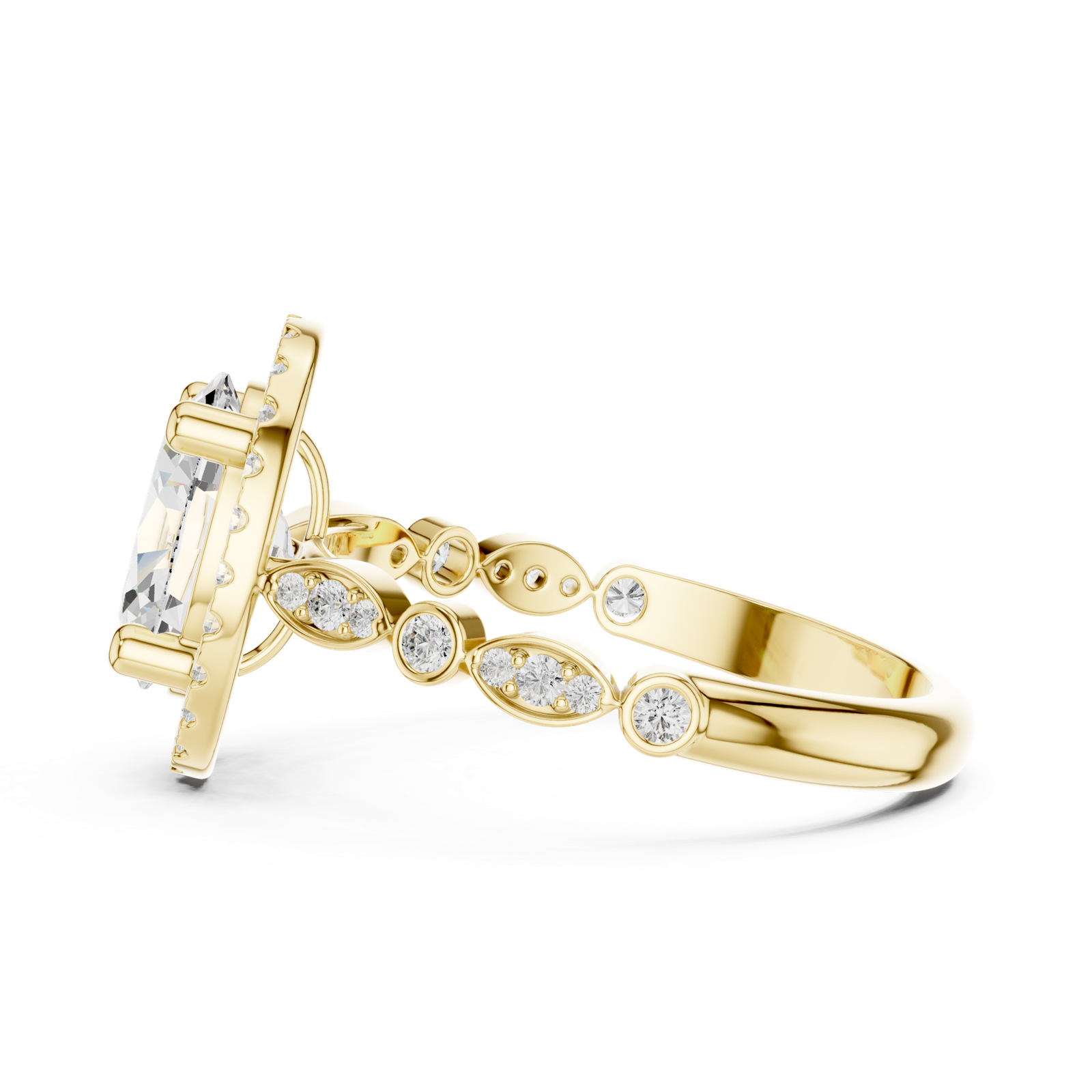 Gold Ring DDLR-340, Yellow Gold, view 3