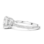 Gold Ring DDLR-167, Round center stone, White Gold, view 3
