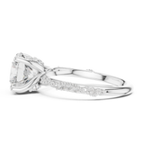 Gold Ring DDLR-167, Round center stone, White Gold, view 3