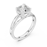 Gold Jewelry L36-7, Cushion center stone, White Gold, view 2