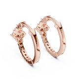Gold Earrings L02-320, Rose Gold, view 3