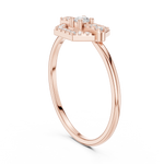 14K Solid Gold Lab Diamond Halo Ring, Rose Gold, view 1