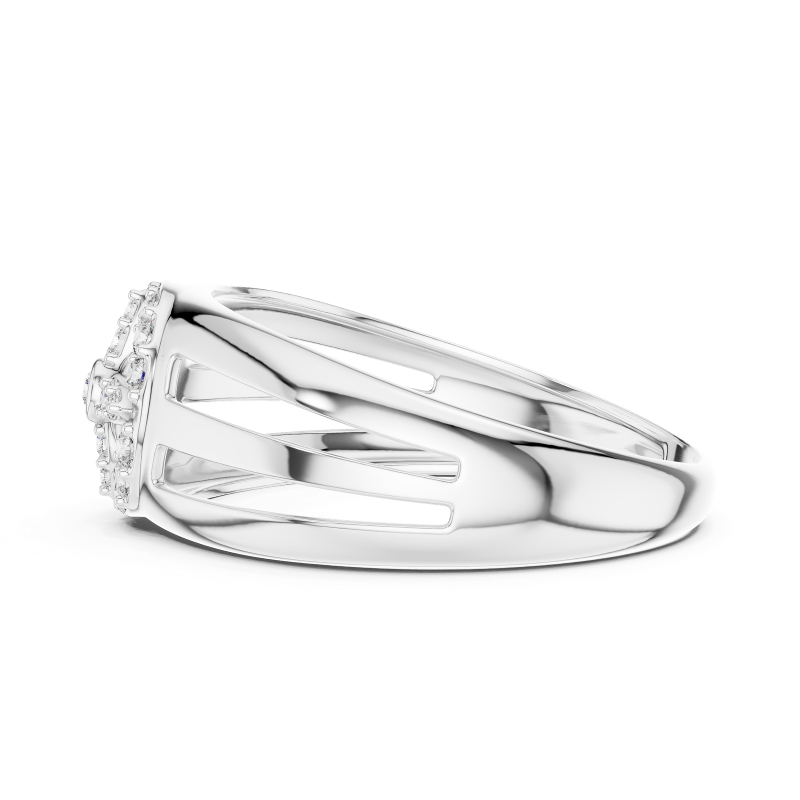 Gold Ring LR-01 (37), White Gold, view 3