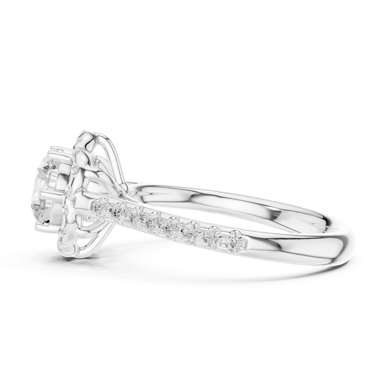 Gold Ring DDLR-677, White Gold, view 3
