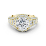 Gold Ring, Round center stone, Yellow Gold