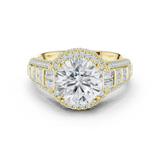 Gold Ring, Round center stone, Yellow Gold