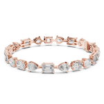14K Solid Gold Lab Diamond Bracelet, Rose Gold, view 1