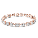 14K Solid Gold Lab Diamond Bracelet, Rose Gold, view 1
